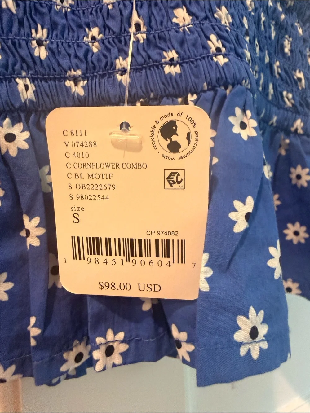NWT Free People Monica Smock Top  Size Small